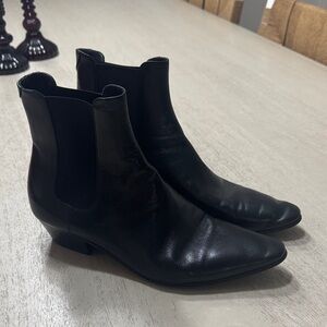 Yves Saint Laurent Black Leather Men's Ankle Boots